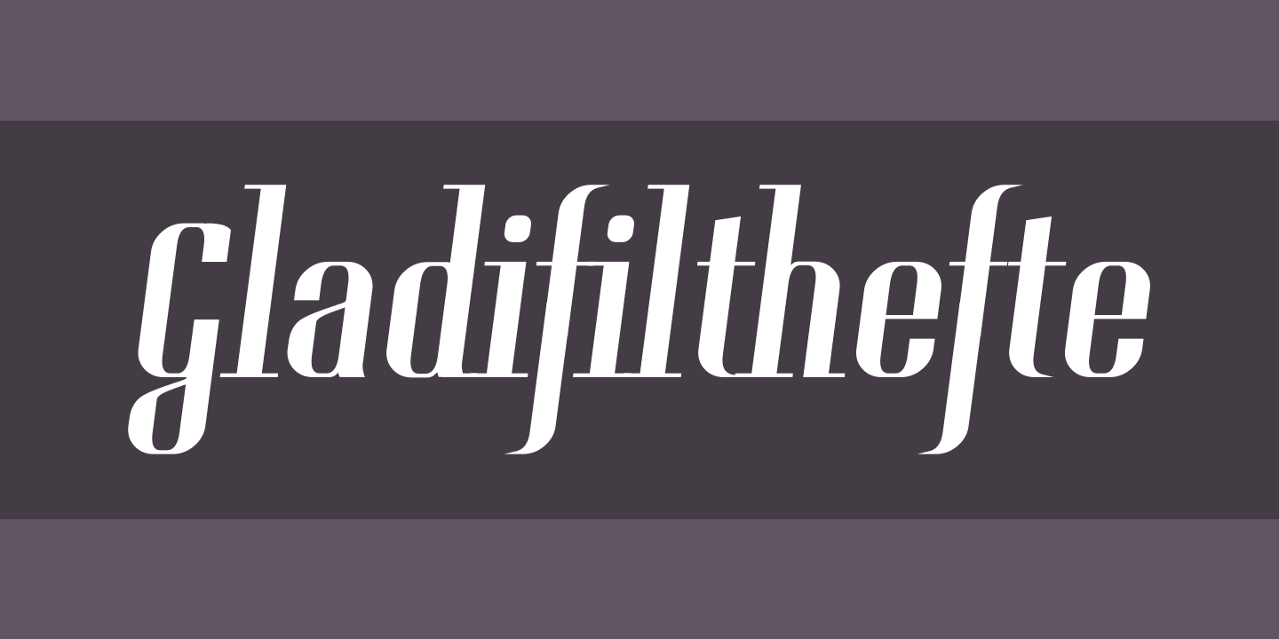 Пример шрифта Gladifilthefte